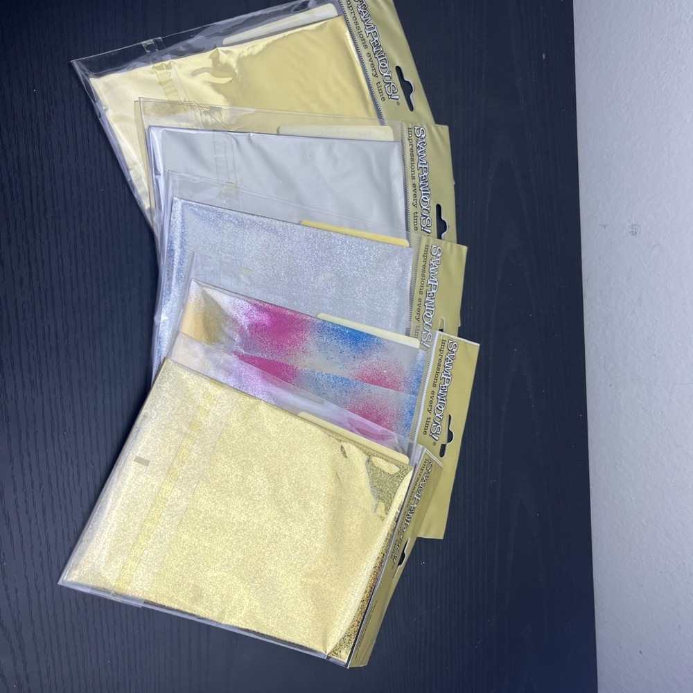 LOT OF 5 STAMPENDOUS 6" x 24" FOIL SHEETS CRAFT EMBOSSING PAPER